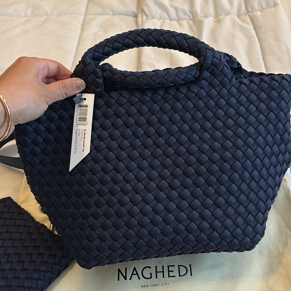 NWT Naghedi Small St. Barth’s Tote - Ink Blue Color